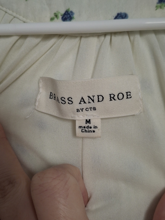 Midi Cream Floral Button-Front Women's Summer Dress - Picture 3 of 3